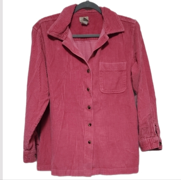 L.L. Bean Rose Pink 100% Cotton Courdoroy Shirt - Picture 1 of 7